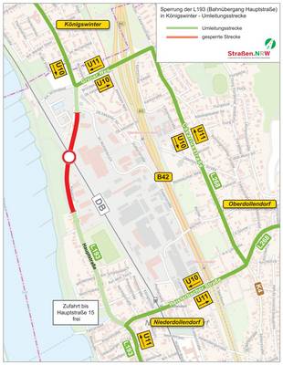 Grafik der Umleitungsstrecke