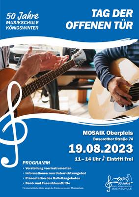 Plakat Tag der Offenen Tür in der Musikschule