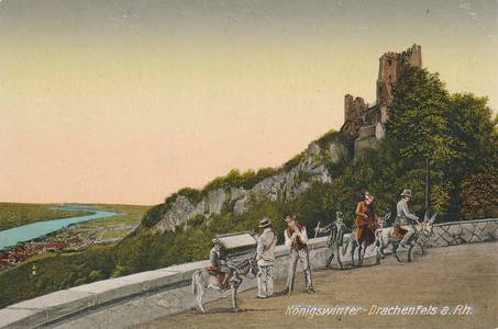 Historische Ansichtskarte Wanderung zum Drachenfels