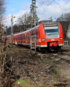Ein Zug rollt in Königswinter an