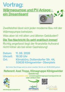 Plakat mit Infos zum Wärmepumpentag
