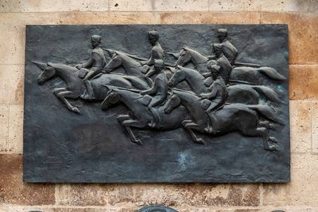 Bronzerelief am Alten Zoll in Bonn © Gero Sander Foto eines Bronzerelief am Alten Zoll in Bonn