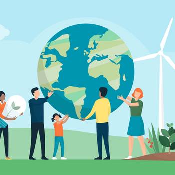 Symbolbild © elenabsl - stock.adobe.com Illustration: Symbole für den Klimaschutz