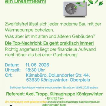 Plakat mit Infos zum Wärmepumpentag