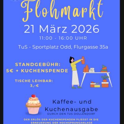 Flohmarkt Plakat blau