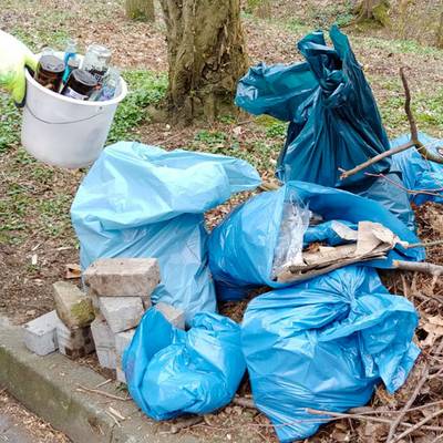 Gesammelter Müll im Bereich Am Kissel Königswinter