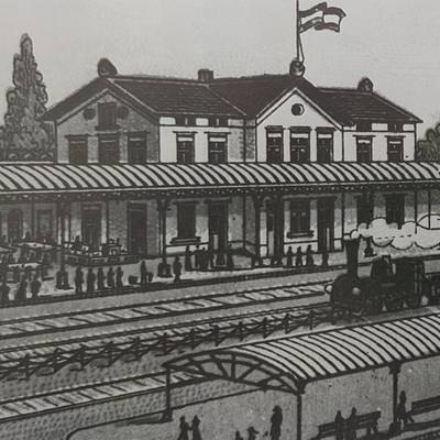 Bahnhof von Königswinter, Ansichtskarte, 1896