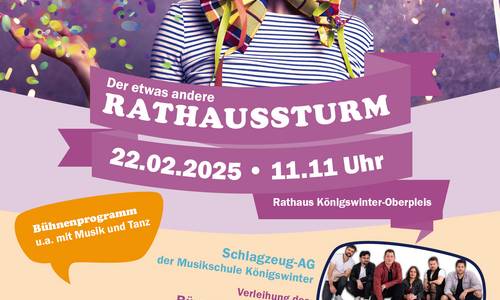 Plakat zum Rathaussturm 2025, weiblicher Clown