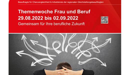 Plakat ThemenwocheFrauBeruf2022 Barrierefrei