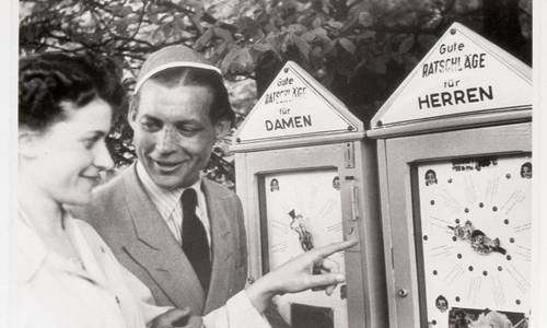 Automat „Orakel” an der Godesburg, Fotografie, 1950er Jahre