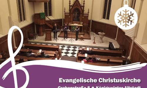 Das Plakat zeigt den Blick in die Christuskirche von oben