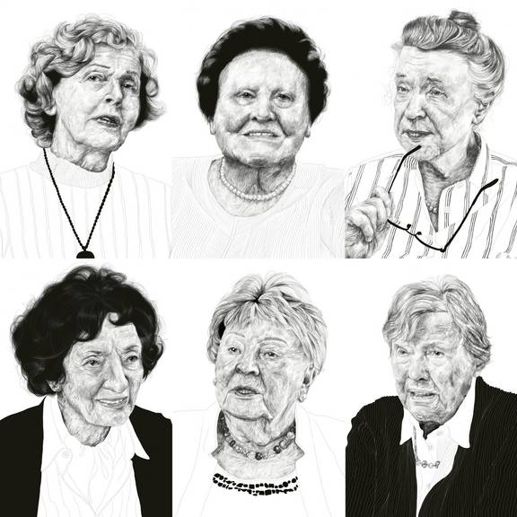 Portraits der sechs Zeitzeuginnen Ungehört Quadrat