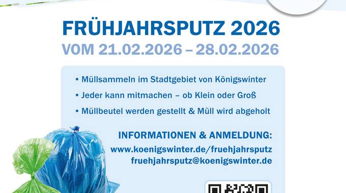 Plakat zur Aktion mit Müllsäcken