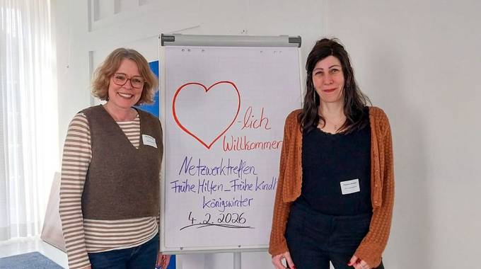 Koordinatorin der Frühen Hilfen Ute Berledt-Dörr (li.) und Fachreferentin Christine Schoelen © Stadt Königswinter Koordinatorin der Frühen Hilfen Ute Berledt-Dörr (li.) und Fachreferentin Christine Schoelen