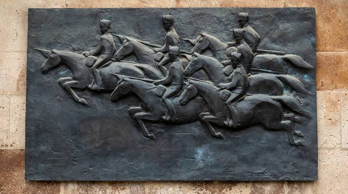 Bronzerelief am Alten Zoll in Bonn © Gero Sander Foto eines Bronzerelief am Alten Zoll in Bonn