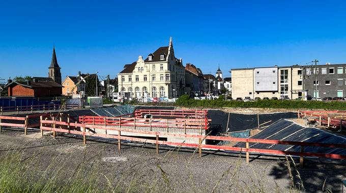 Baumaßnahme der Deutschen Bahn in der Königswinterer Altstadt © © Stadt Königswinter/Pressestell Blick auf die Baustelle an der Bahntrasse