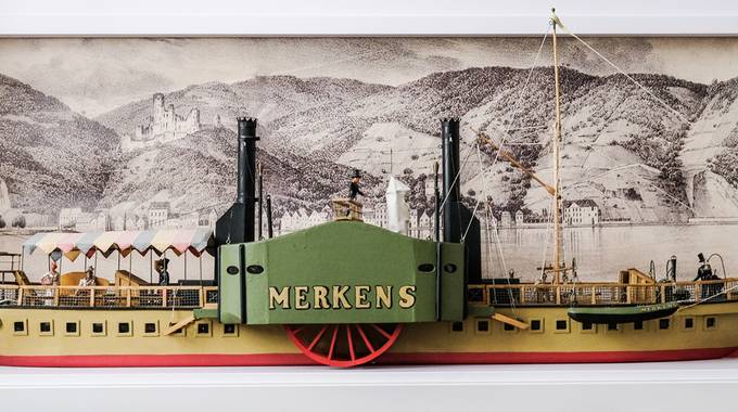 Ein Modell des Raddampfschiffes "Merkens" © Wolfgang Schmitz, Königswinter Ein Modell des Raddampfschiffes "Merkens"