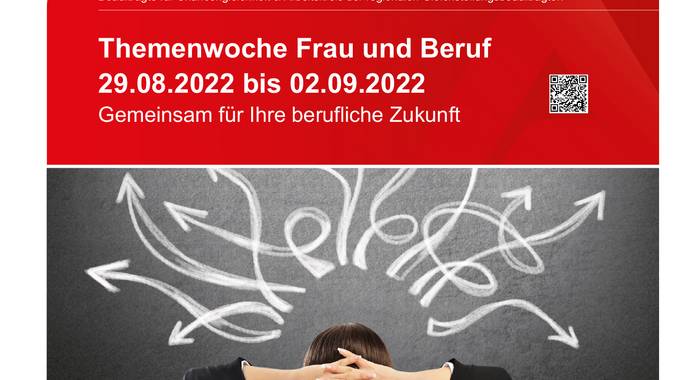Themenwoche Frau und Beruf Bonn/Rhein-Sieg 2022 Plakat ThemenwocheFrauBeruf2022 Barrierefrei