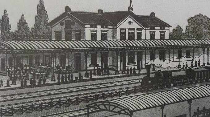 Bahnhof von Königswinter, Ansichtskarte, 1896 © Siebengebirgsmuseum Bahnhof von Königswinter, Ansichtskarte, 1896